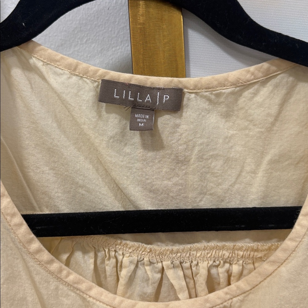 Lilla P Yellow Ruffle blouse M - Picture 2 of 5